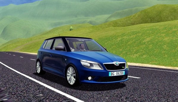 Skoda city car driving