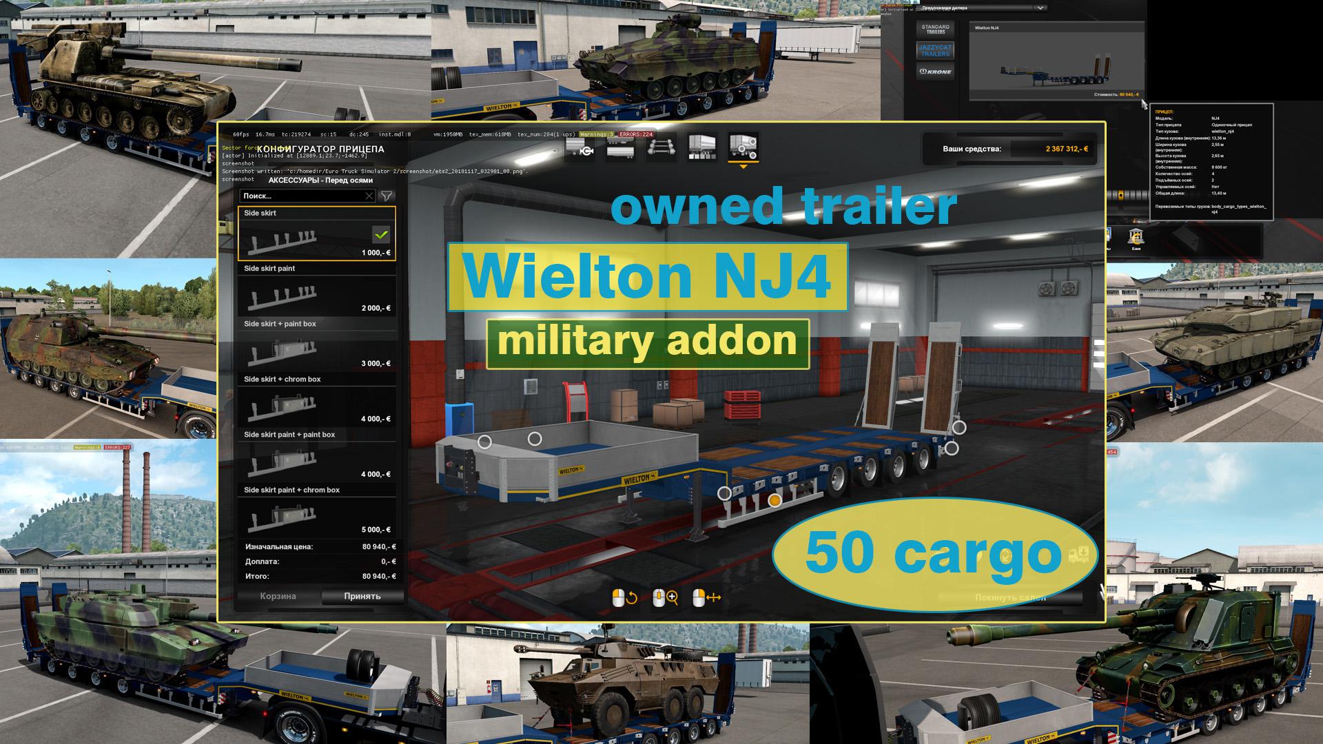 ETS2 - Military Addon for Ownable Trailer Wielton NJ4 V1.5.3 (1.38.x)