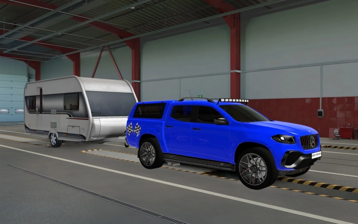 ETS2 - Mercedes-Benz W470 X-Class Racing Blue Skin (1.40.x)