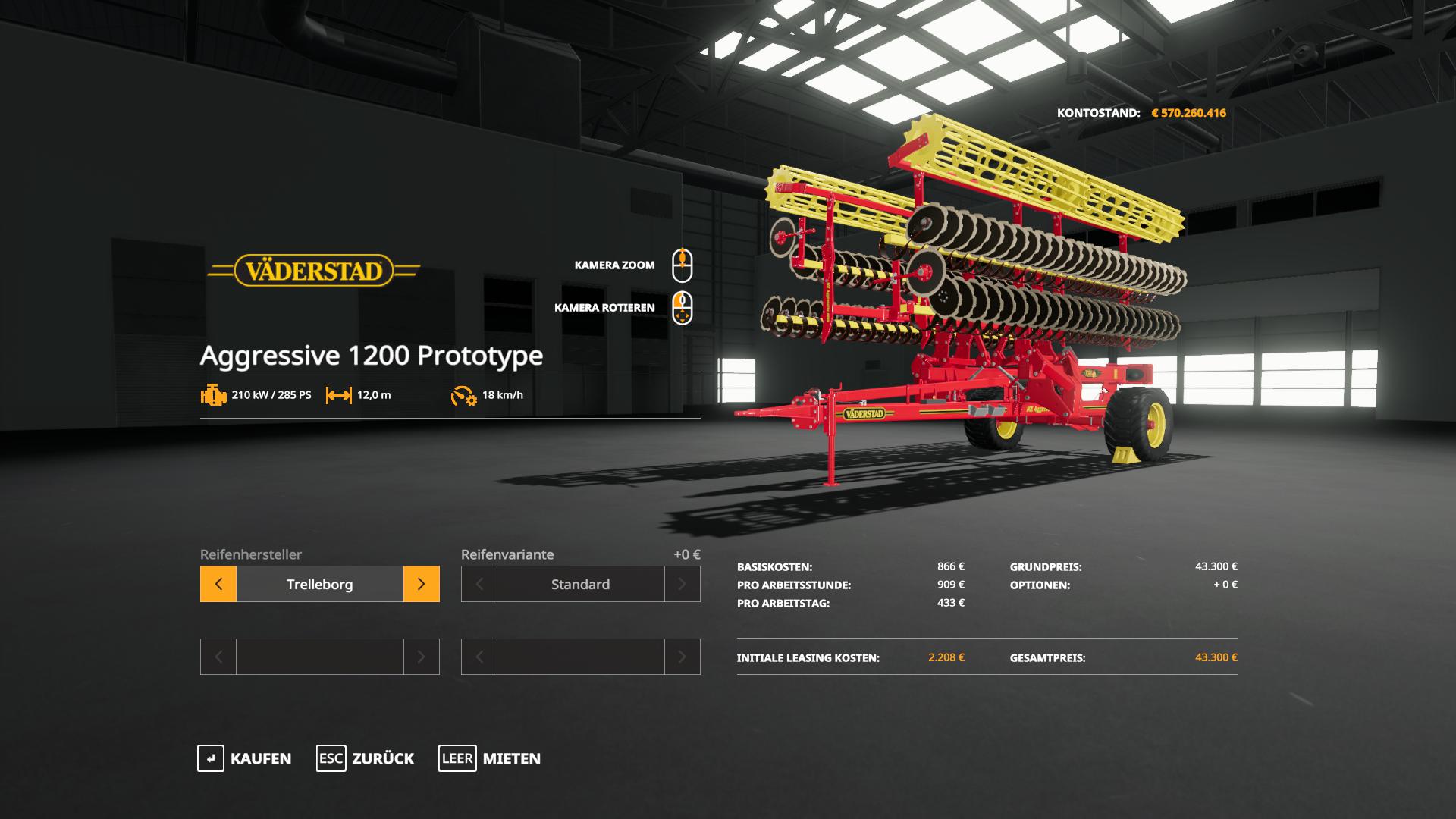 FS19 - Vaederstad Aggressive 1200 Prototype Beta
