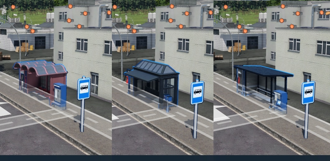 Transport Fever 2 - Bus Stop with Sign