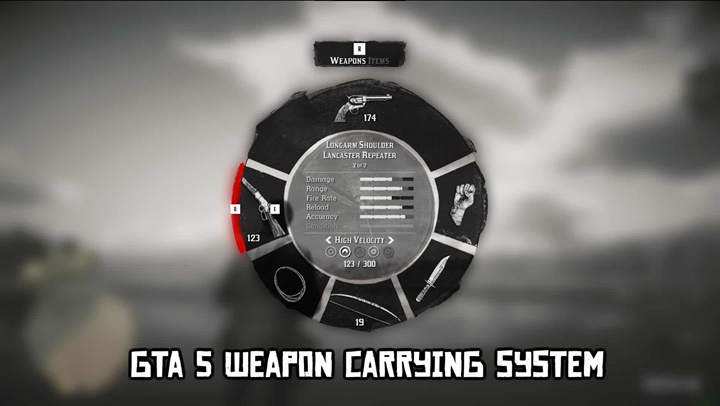 RDR2 - Gta 5 Weapon Carrying System