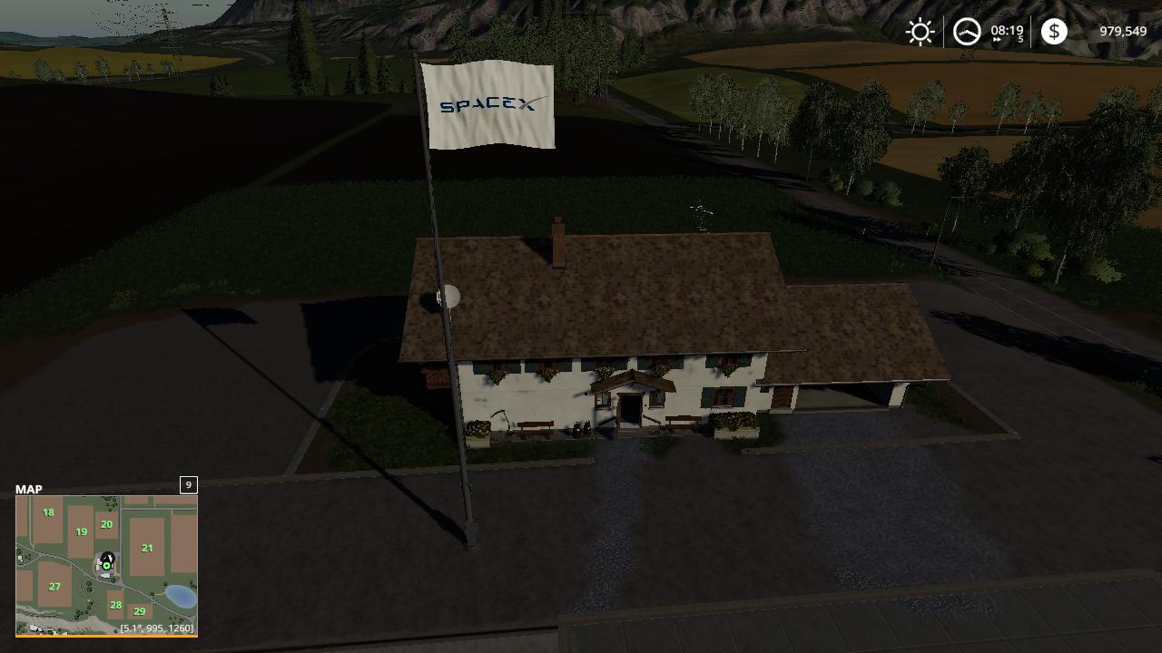 FS19 - SpaceX Flag V1.0