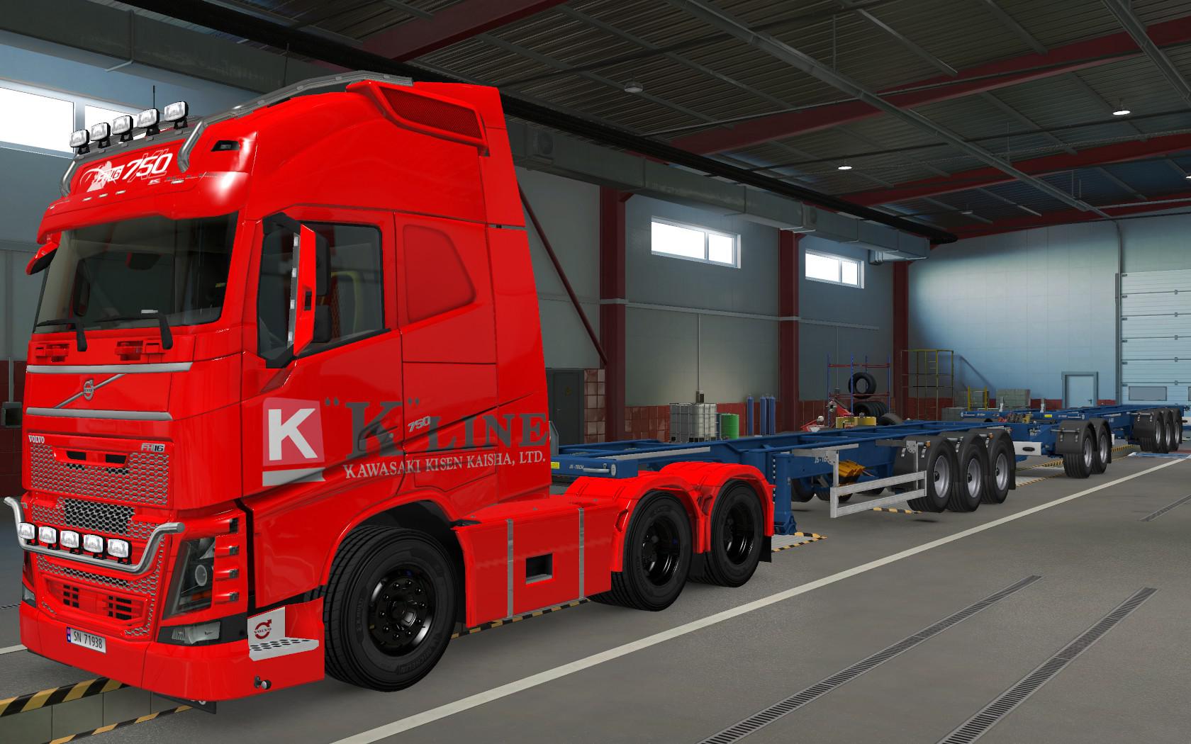 Ets2 Volvo Fh16 2012 K Line Red Skin 1 37 X Euro Truck Simulator