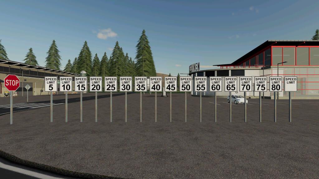 FS19 - Speed Limit/Restriction Signs V1.0