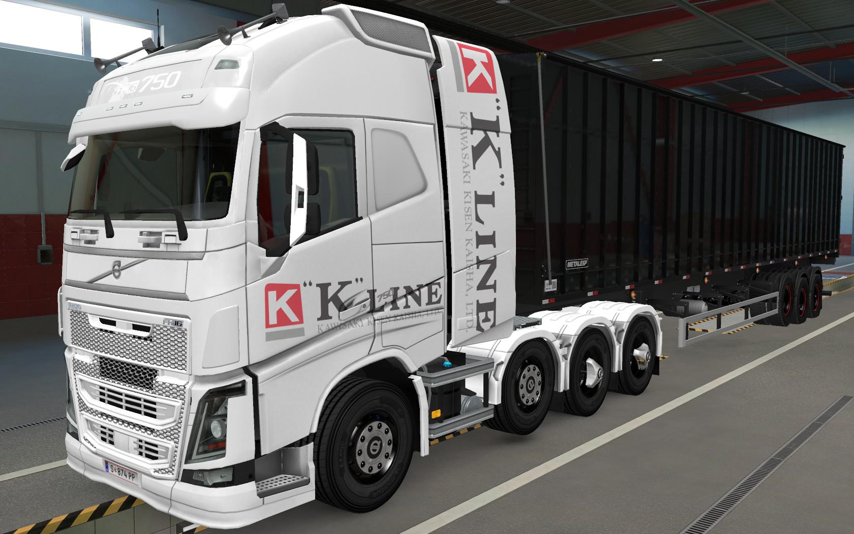 Ets2 - Volvo Fh16 2012 8x4 K-line White Skin (1.39.x) 