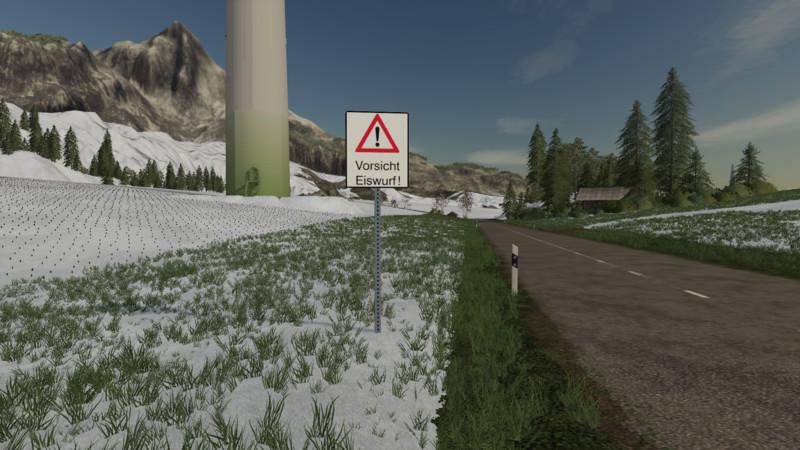 FS19 - Ice Throw Warning Sign V1.0