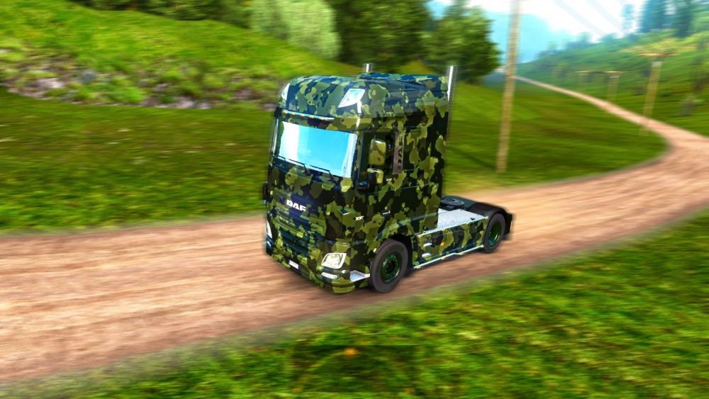ETS2 - Daf Xf Euro 6 Camouflage Skin (1.36.x)