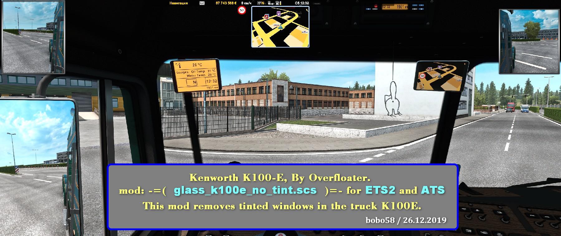ETS2 - Kenworth K100E Glass No Tint (1.36.x)