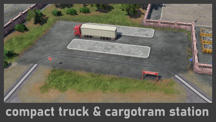 Transport Fever 2 - Small & Compact Truck and Cargotram Station