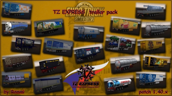 ETS2 - TZ Express Trailers Pack + Ownable Pack (1.40.x)