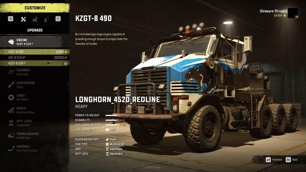 SnowRunner - Longhorn 4520 Redline V1