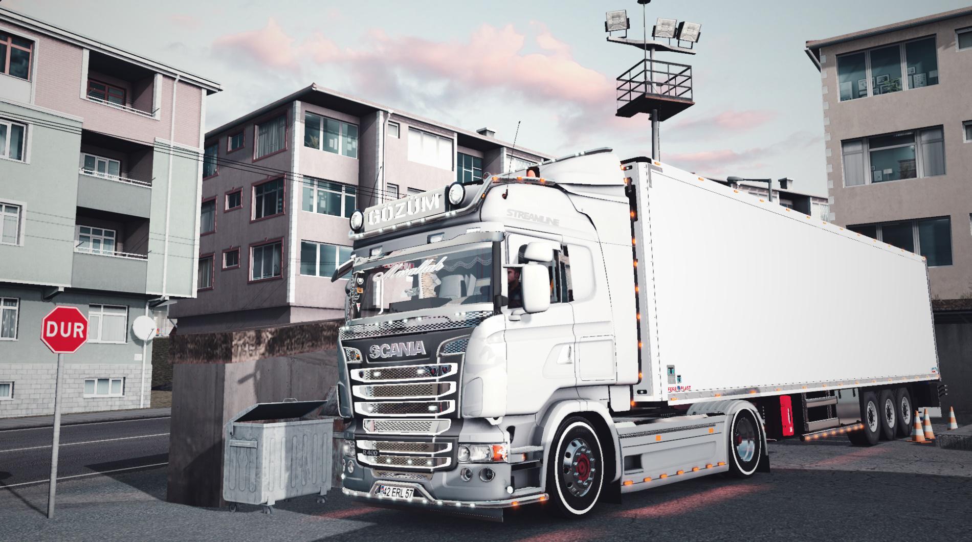 ETS2 - Scania R400 V8 Crackle Sound + Trailer (1.36.x)