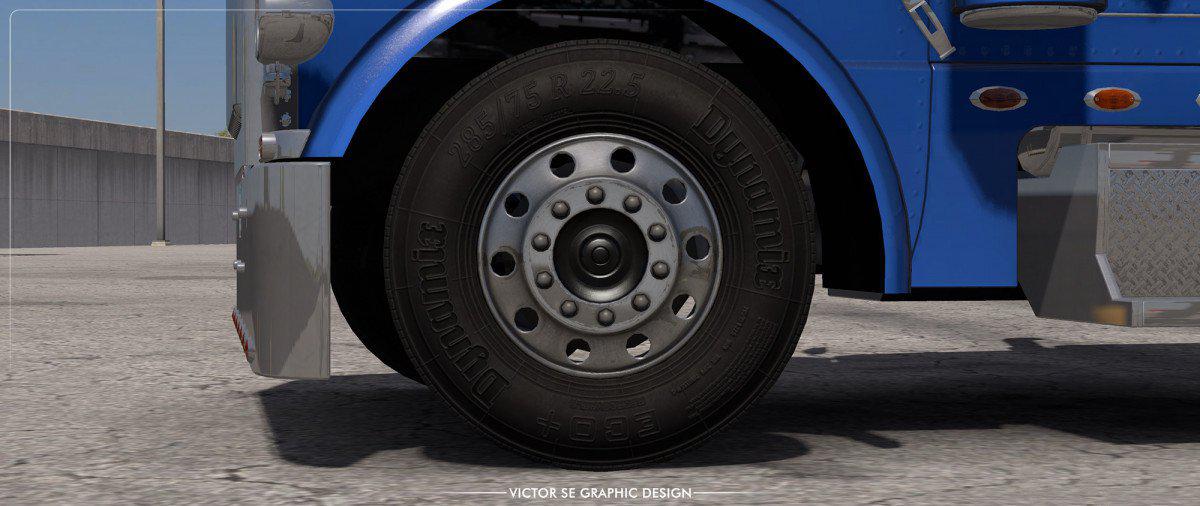 ATS - Dark Textures for Stock Truck & Owned Trailers Tires V1.0 (1.35.X)