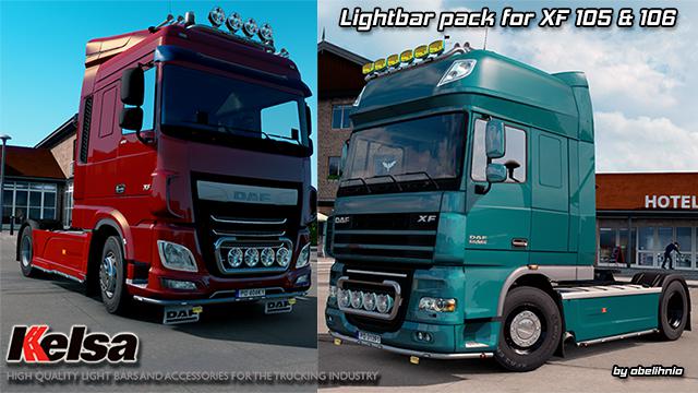 ETS2 - Kelsa Lightbars for Daf XF 105 & 106 (1.36.x)