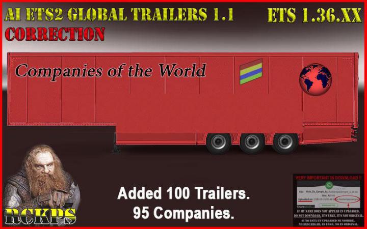 ETS2 - AI Global Trailers Rckps V1.1 Fix (1.36.x)