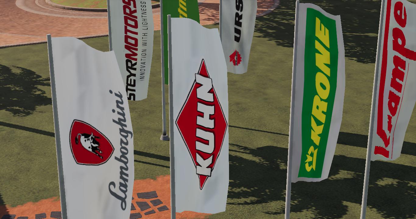 FS19 - Placeable Multi Brand Flags V1.0