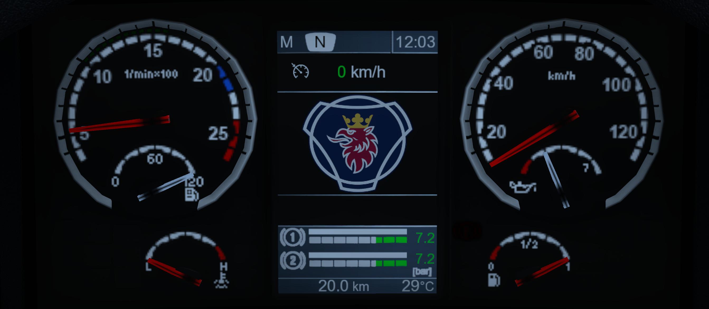 ETS2 - Realistic Scania R & Streamline Dashboard Computer (1.40.x)