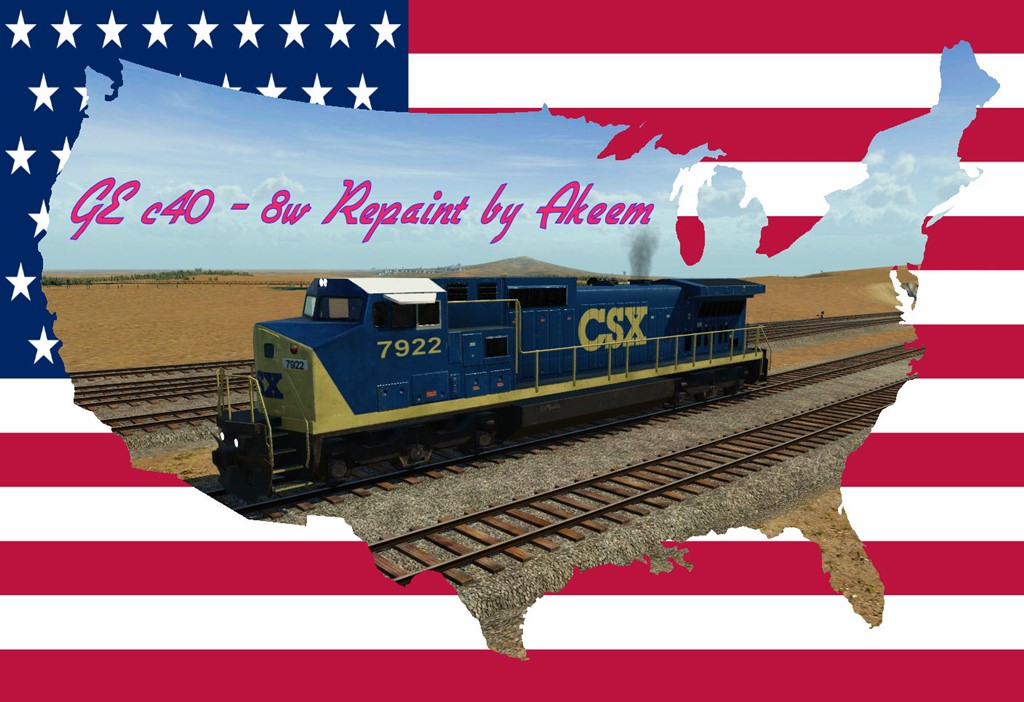 Transport Fever 2 - GE C40 8W - CSX (Dark Future) + Double Traction