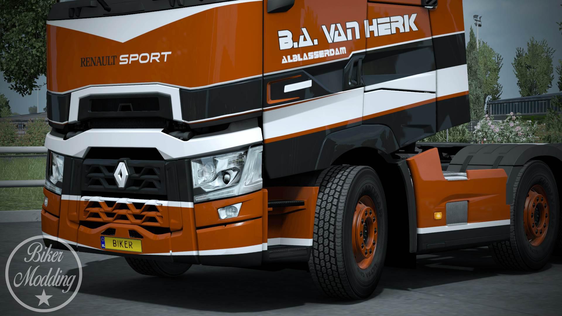 Ets2 Renault T Range B A Van Herk Skin V1 0 1 35 X Euro Truck Simulator 2 Mods Club