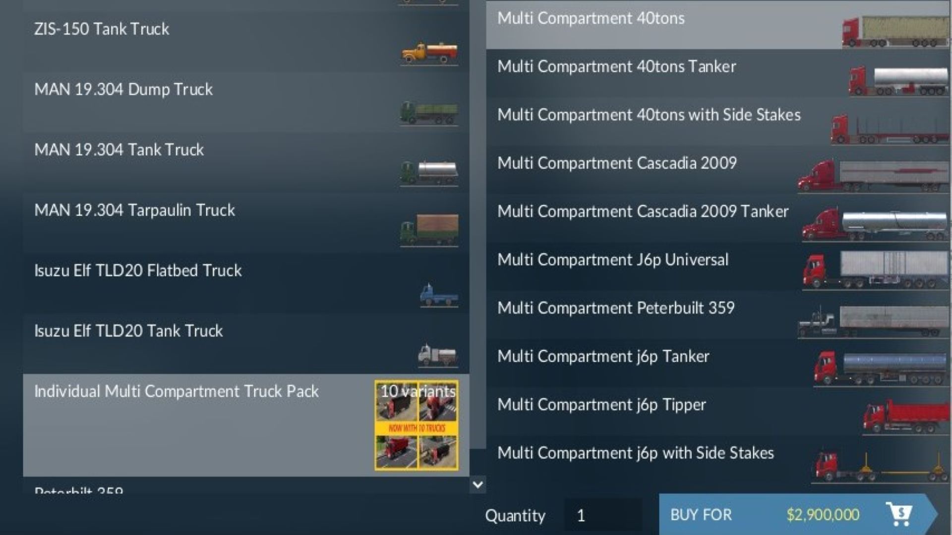 Transport Fever 2 - Individual Multi Compartment Truck Pack