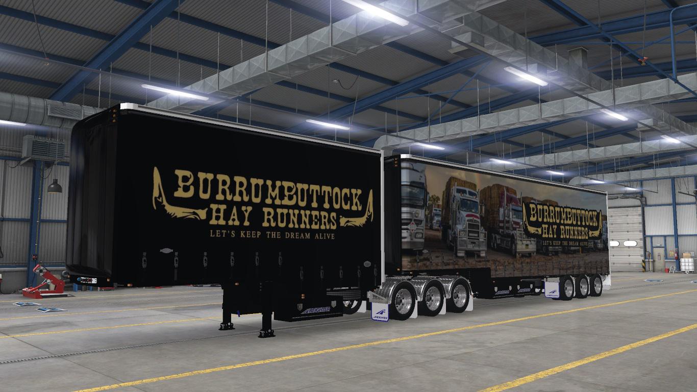 ETS2 - Burrumbuttock Hay Runnes Dropdeck Tautliner Skin V1.0 (1.37.x)