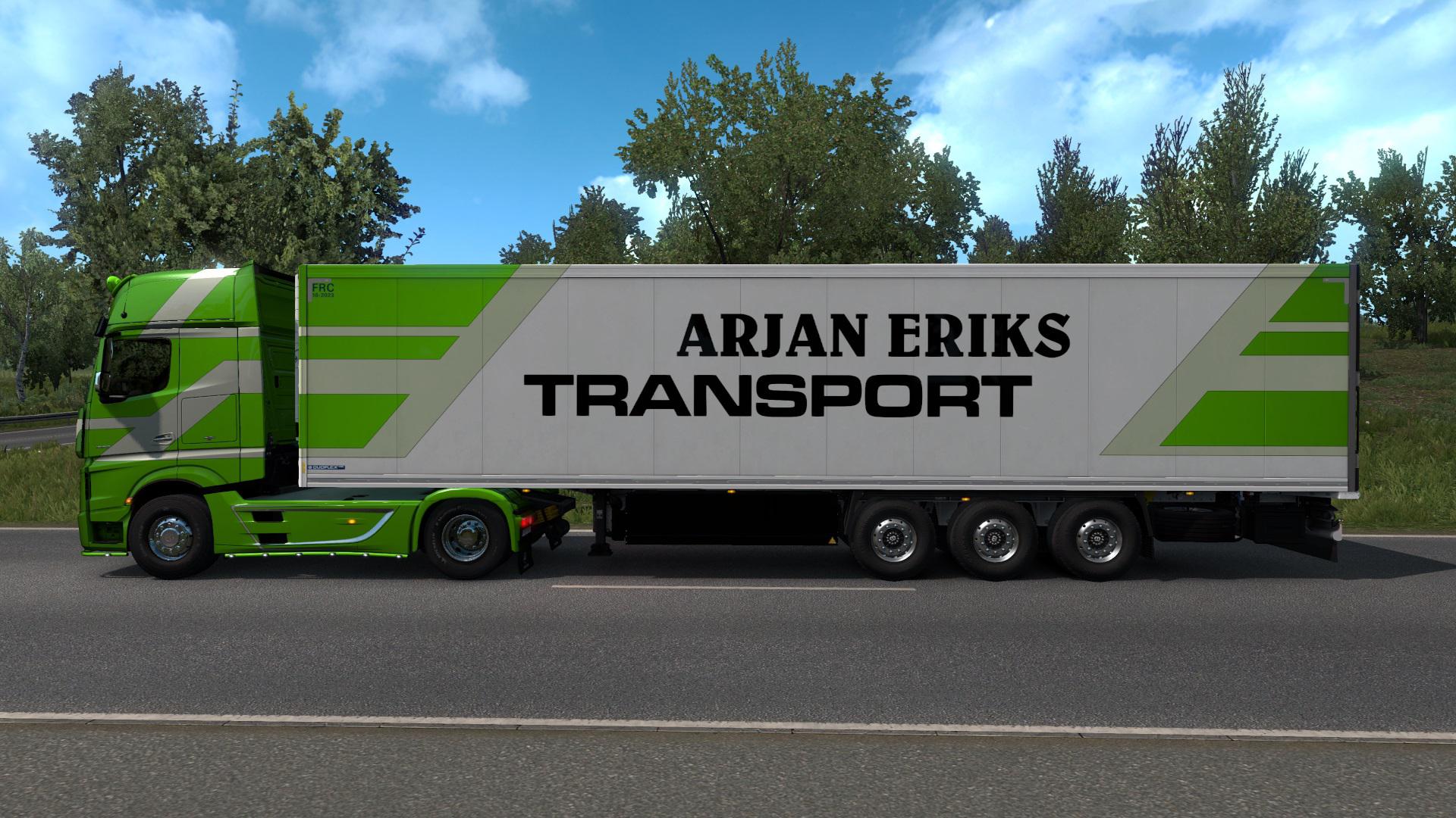 ETS2 - Mercedes Actros MP4 Arjan Eriks Transport Skin Pack V1.0 (1.36.x)