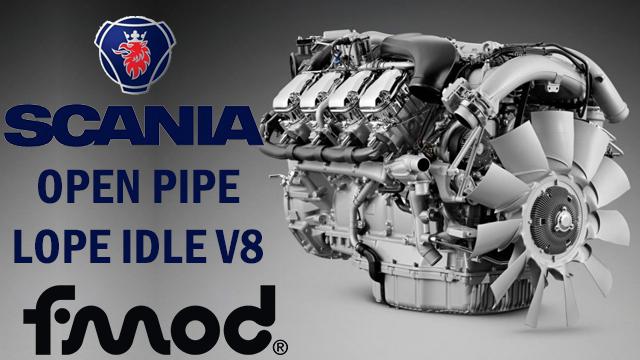 ETS2 - Scania Open Pipe Lope Idle V8 (1.39.x)