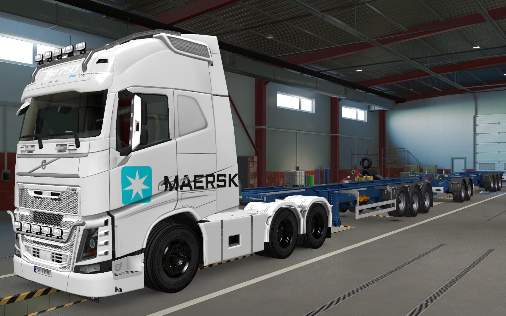 ETS2 - Volvo FH16 2012 Maersk Branco Skin (1.37.x)