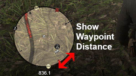 RDR2 - Show Waypoint Distance