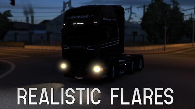 ETS2 - Realistic Flares V1.0 (1.39.x)
