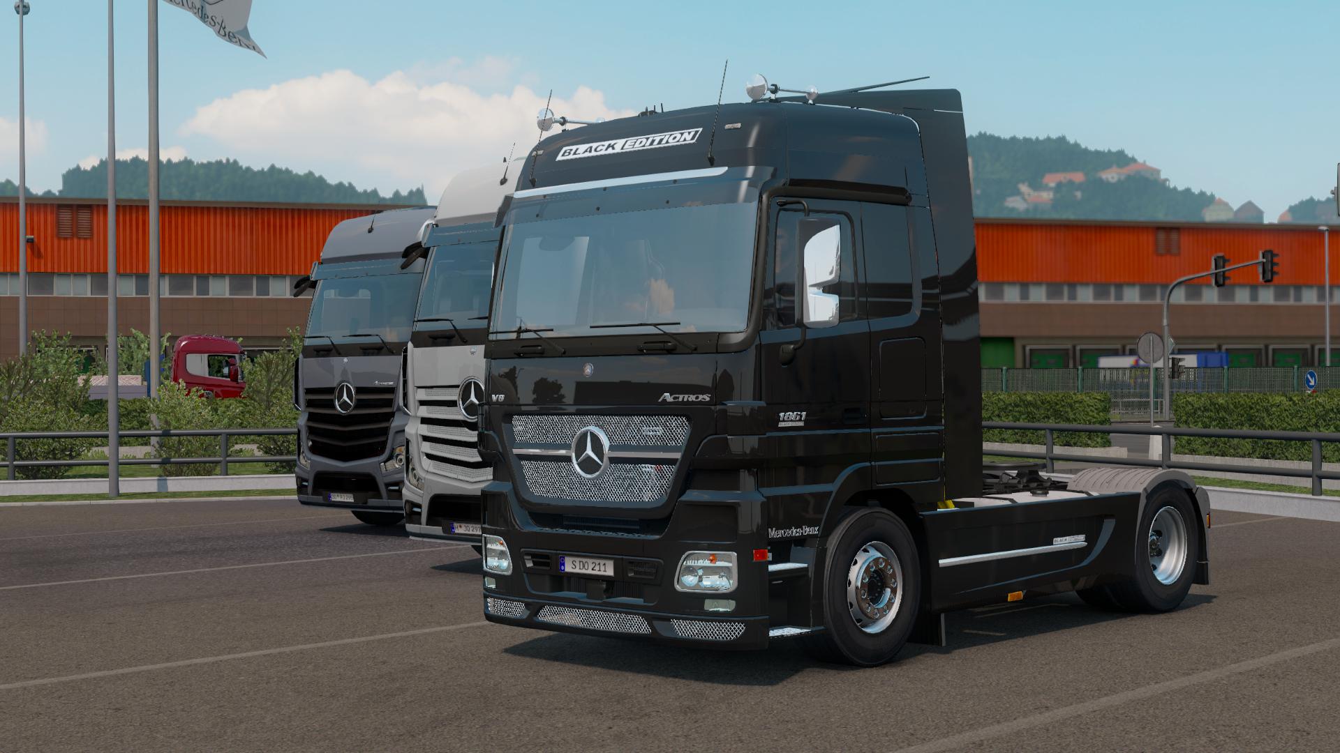 ETS2 - Mercedes-Benz Actros MP2 Black Edition By Dotec Fixed V1.1 (1.39.x)