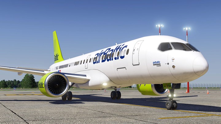 Transport Fever 2 - Air Baltic CS300