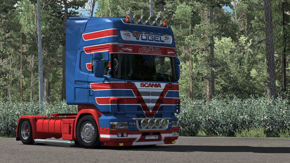 ETS2 - RJL Scania 4-Series Vogel Transporte GmbH Skin V1.0 (1.35.x ...