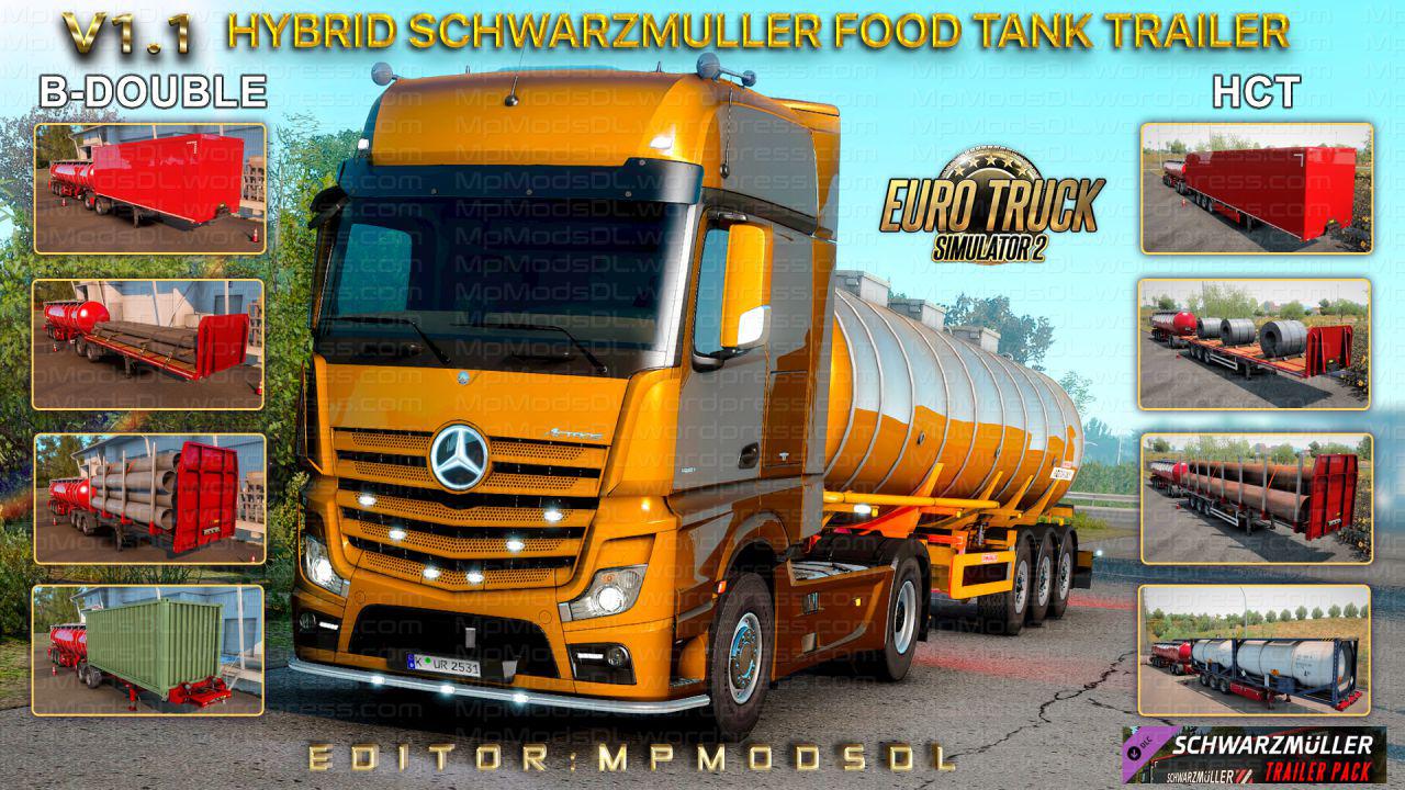 ETS2 - Hybrid Schwarzmuller Food Tank Trailer Mod V1.1 (1.39.x)