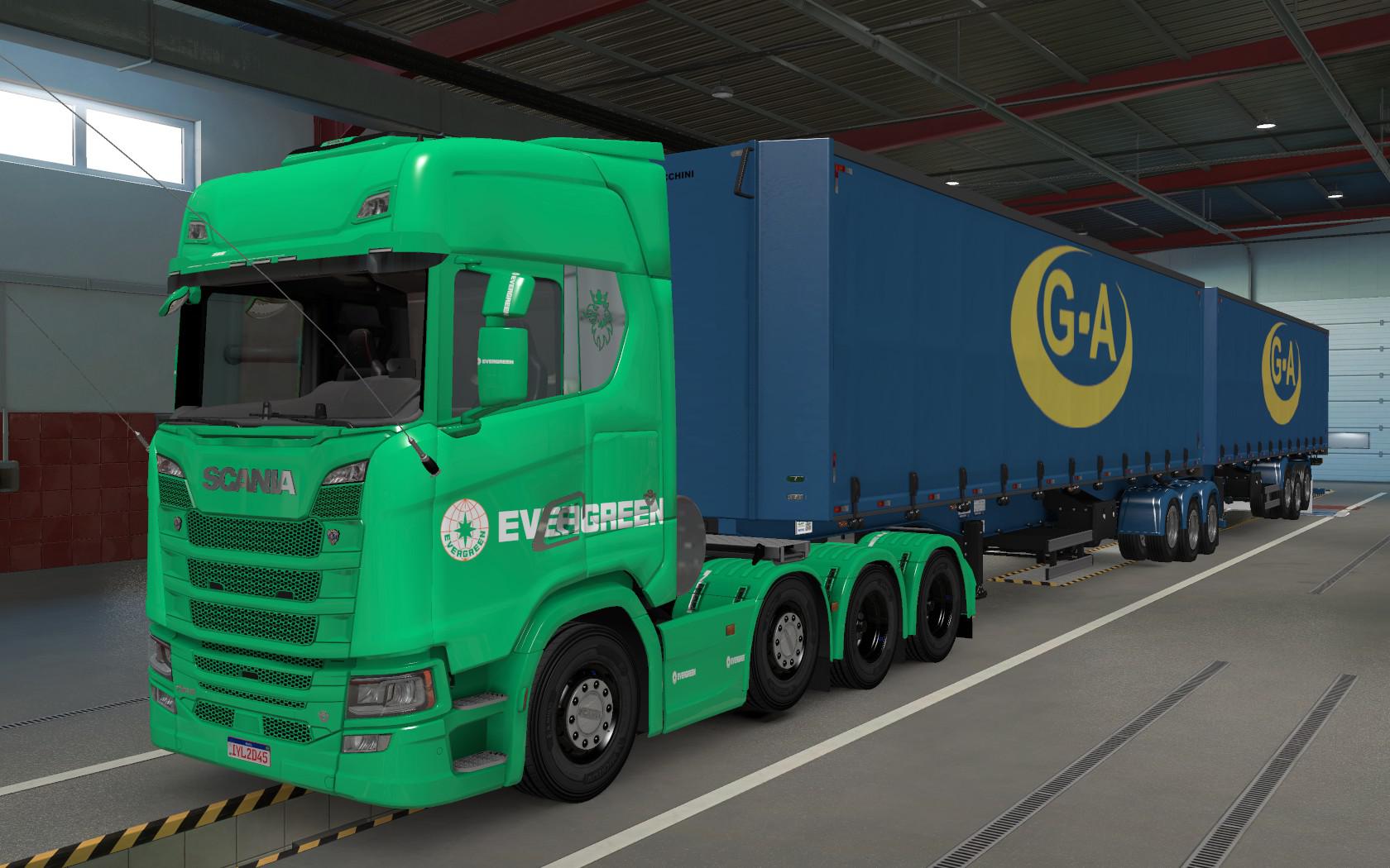 ETS2 - Scania S 2016 8x4 Evergreen Green Skin (1.38.x)