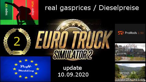 ETS2 - Real Gasprices / Dieselpreise Update 10.09 V6.0 (1.38.x)