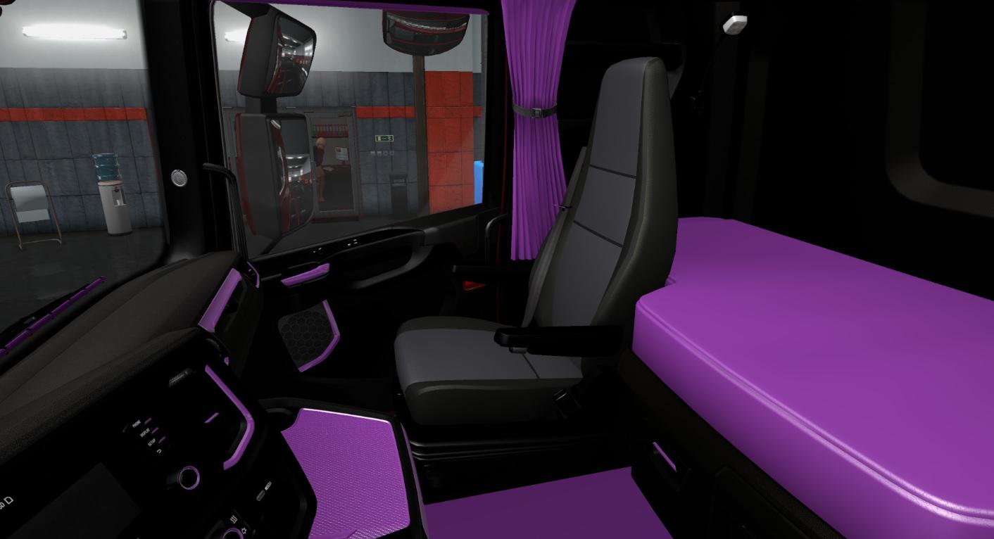 ETS2 - Scania S & R 2016 Black and Purple Interior (1.36.x)
