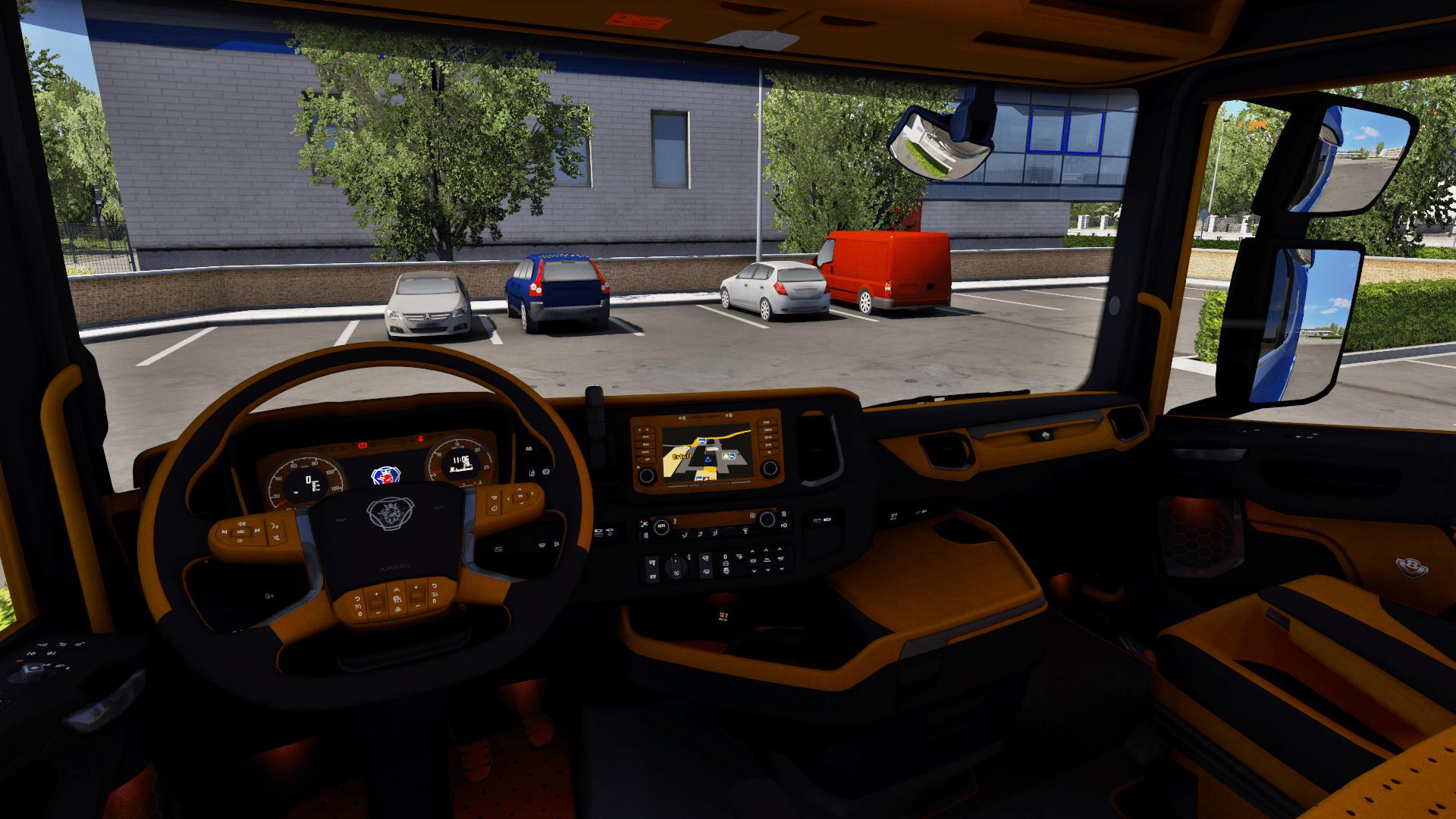 ETS2 - Scania Next Gen Black - Yellow Interior (1.39.x)
