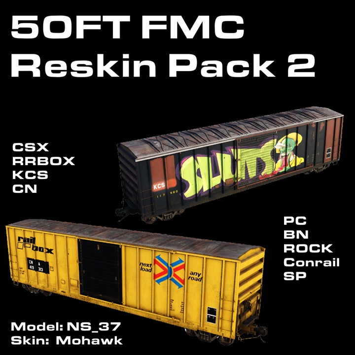 Transport Fever 2 - FMC 50ft Boxcar Reskin Pack 2