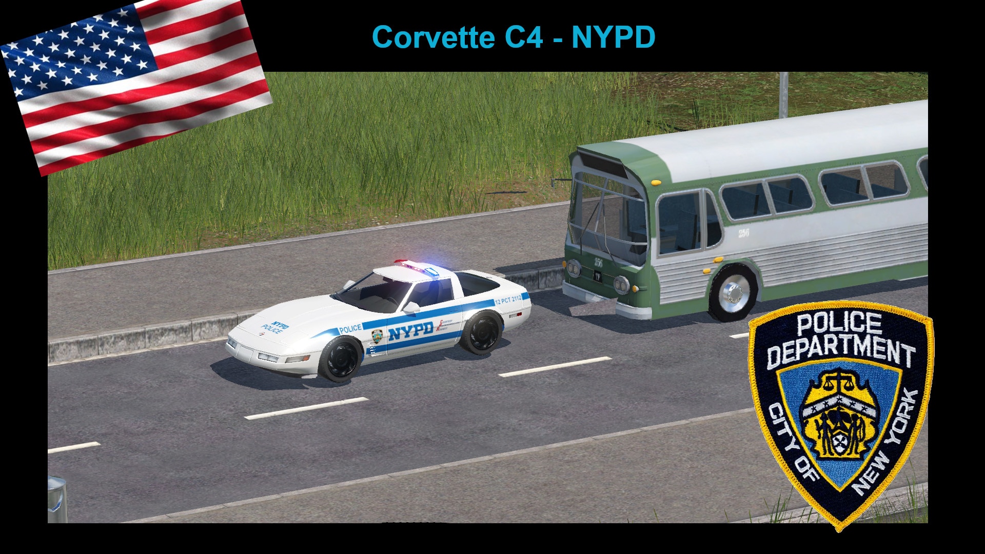 Transport Fever 2 - Chevrolet Corvette C4 - US New York Police Departmend
