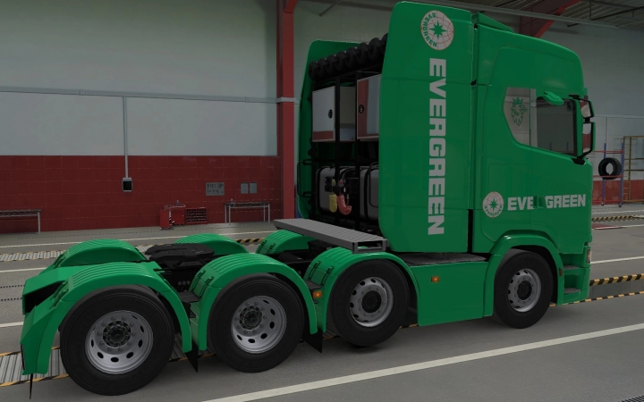 ETS2 - Scania S 2016 8x4 Evergreen Green Skin (1.41.x)