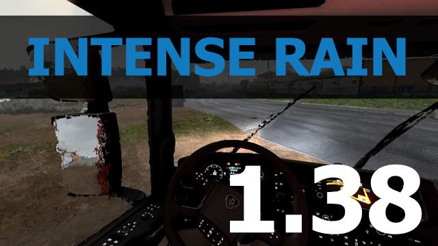 ETS2 - Intense Rain V1.0 (1.37 - 1.38)