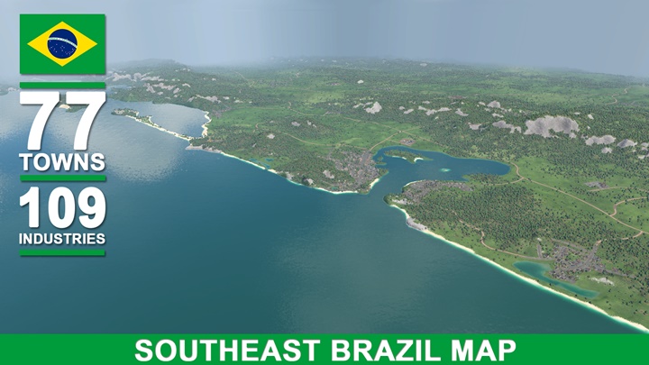 Transport Fever 2 - South East Brasil Map 1.0 (Megalomaniac 1:1)