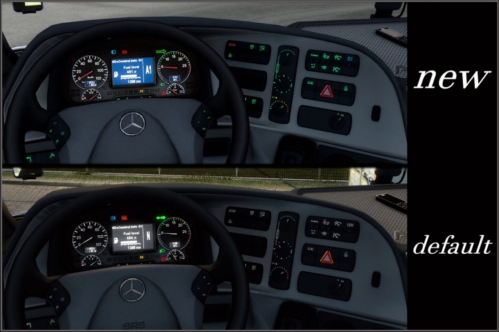 ETS2 - Dashboard Lights Mercedes Actros 2009 Green V1.3 (1.41.x)