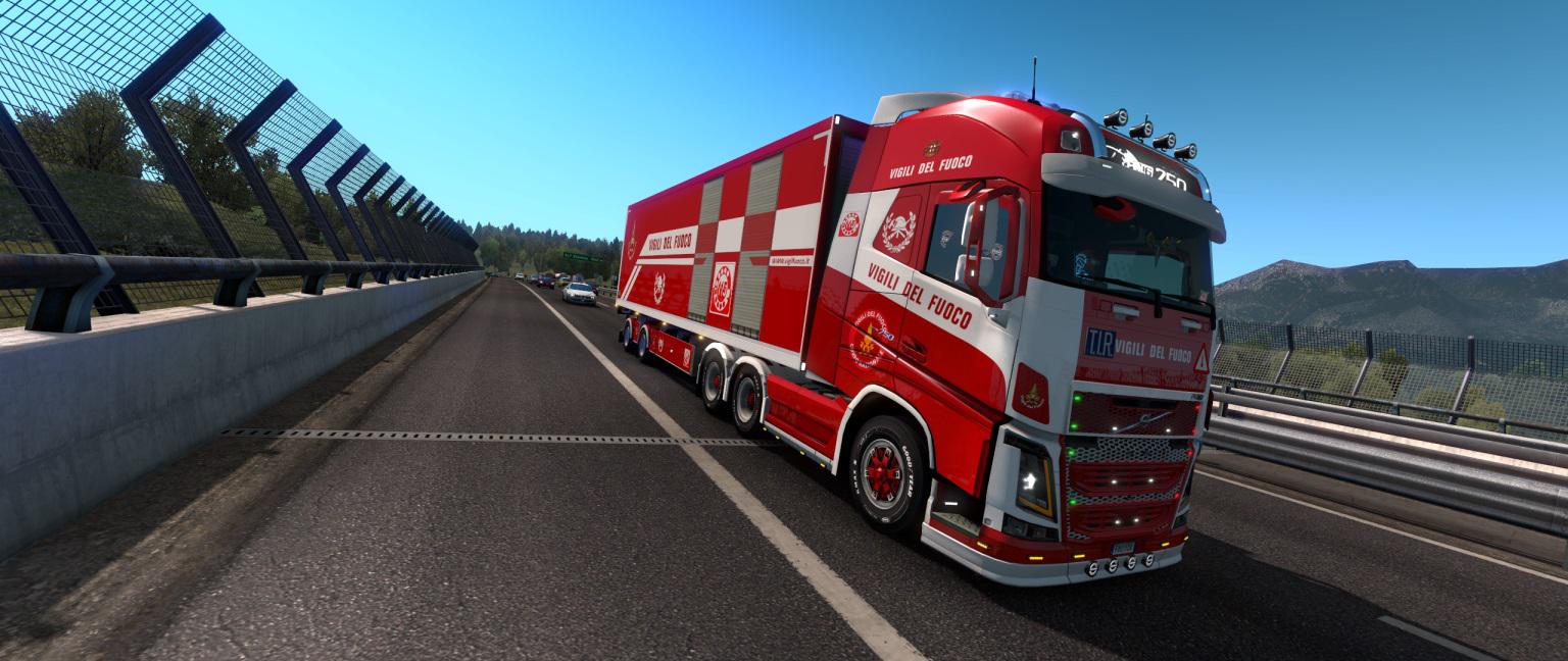 ETS2 - Vigili Del Fuoco Skin Pack Trucks & Trailers V1.0 (1.38.x)