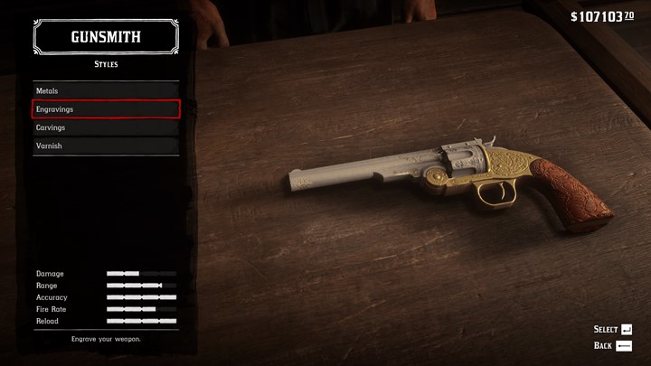 RDR2 - Bounty Hunter Schofield Grip Carving