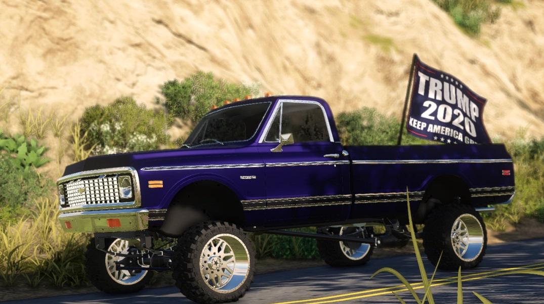 FS19 - Ford Long Bed With Trump Flag V1.0