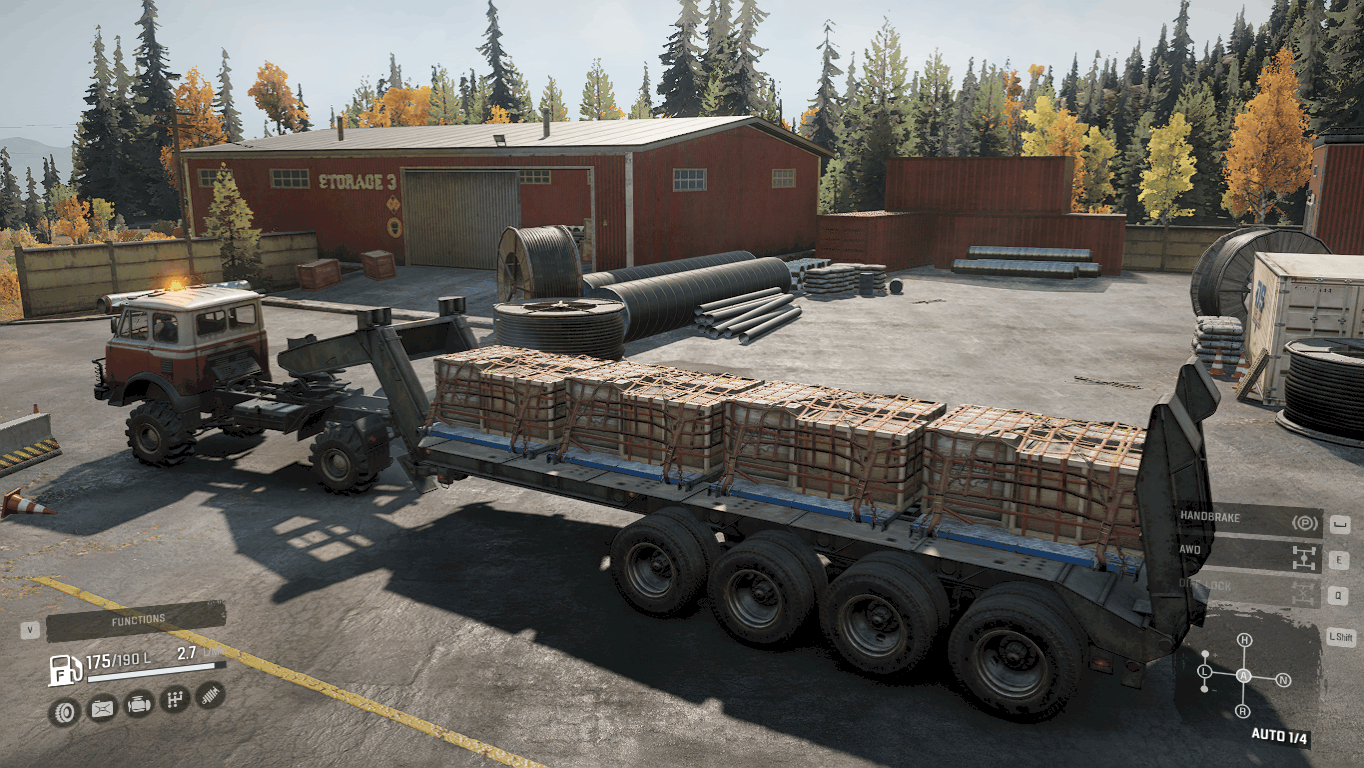 SnowRunner - 4 Cargo Slots Heavy Duty Lowboy Trailer V1.0