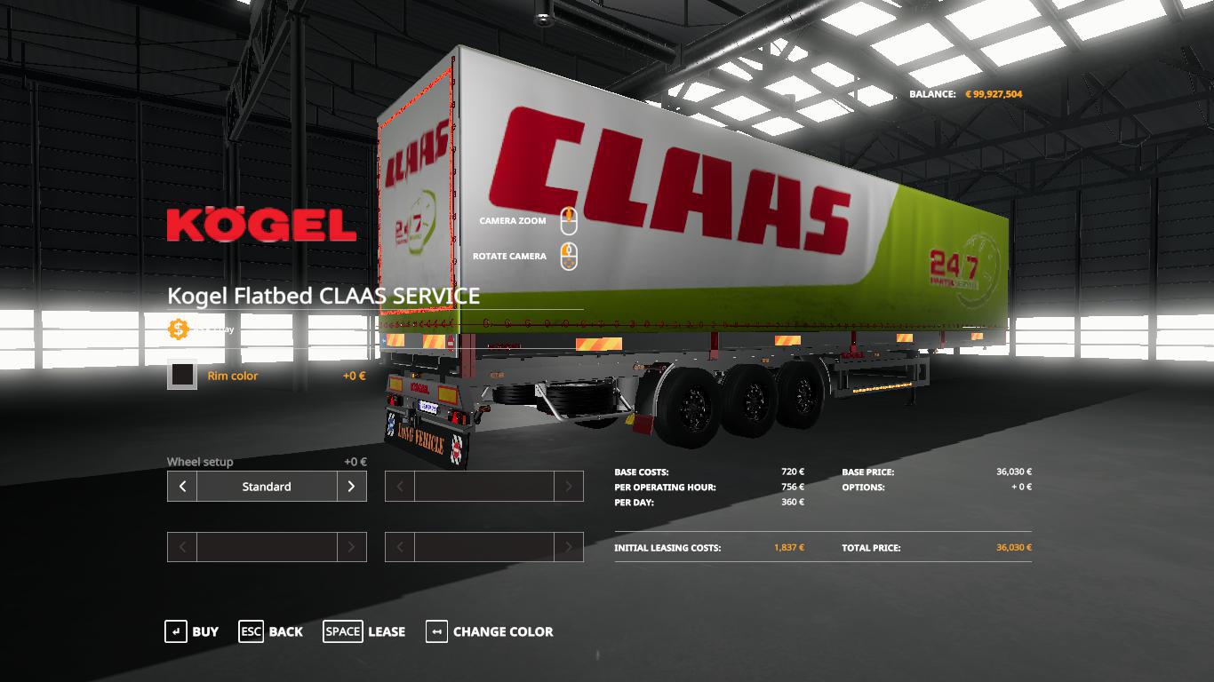 FS19 - Claas Service Kogel Autoloader Trailer V1.0